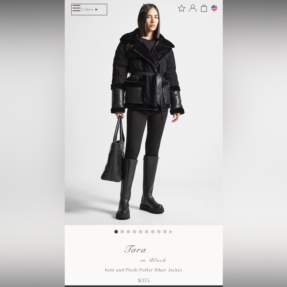 NWOT Manière De Voir Tara in Black puffer coat